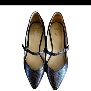 Naturalizer Florencia Mary Jane Pointed Toe Pump Lizard Print Women's Size 10